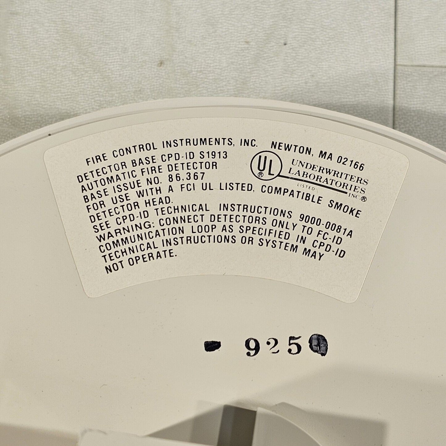 FCI Gamewell Addressable Smoke Detector Base CPD-ID 1100-0766 Fire Alarm System
