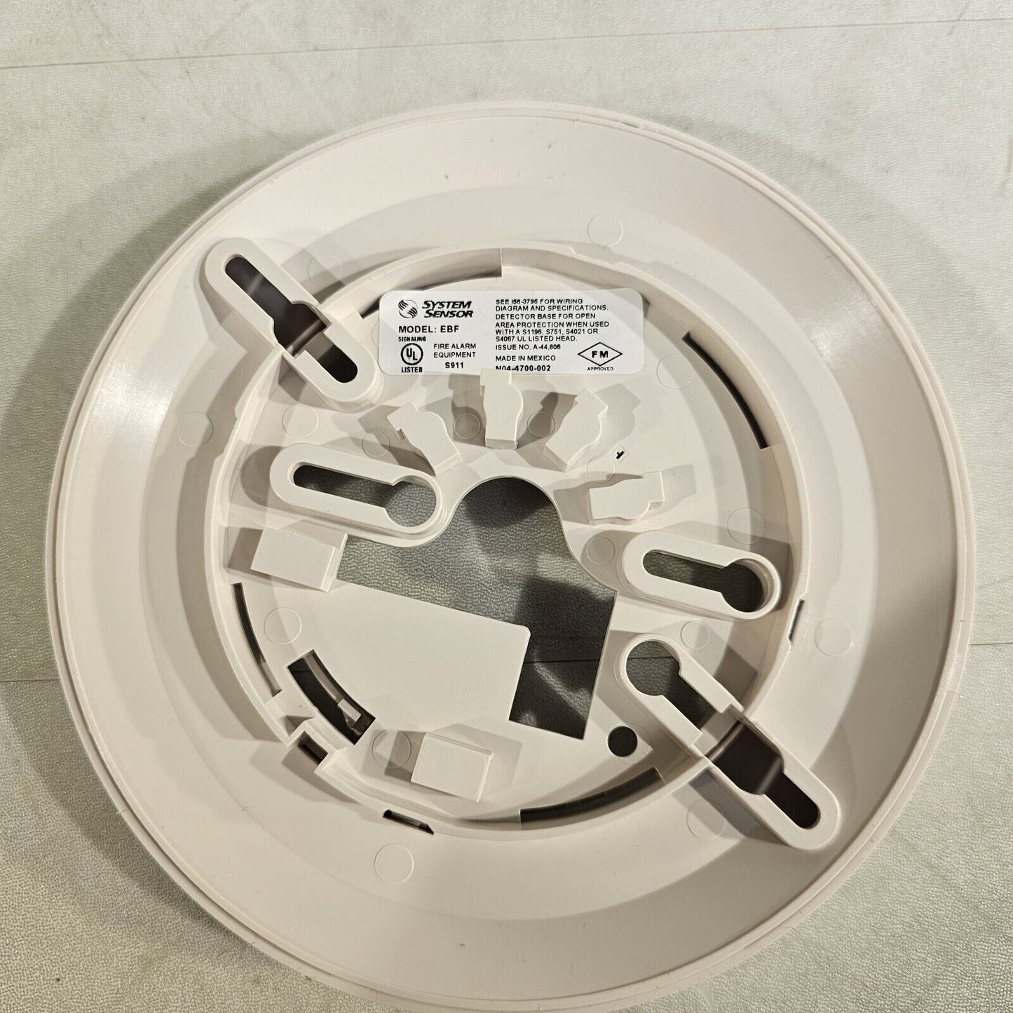 System Sensor EBF 6" Smoke Detector Base Plug-In Honeywell