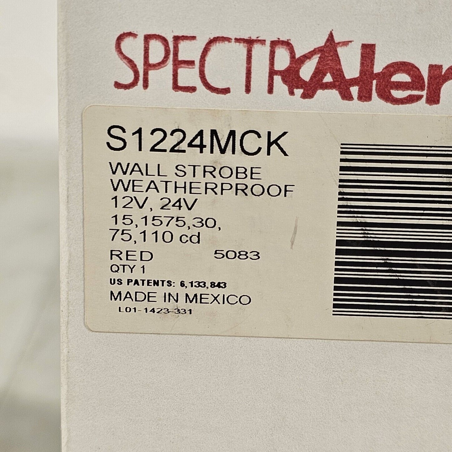 System Sensor SpectrAlert S1224MCK 12V 24V Weatherproof Output Strobe Honeywell