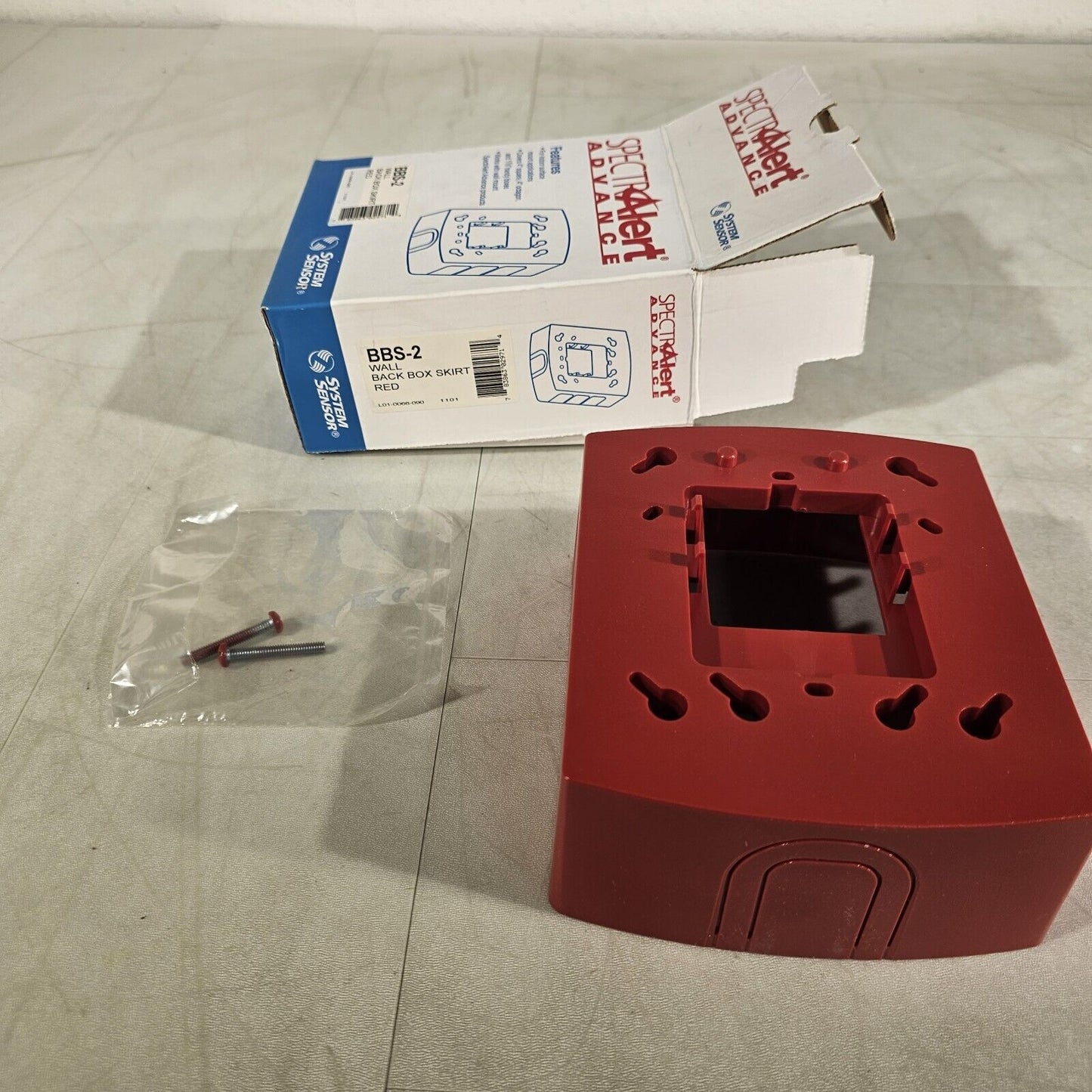 System Sensor BBS-2 Fire Alarm Wall Back Box Skirt Red Honeywell