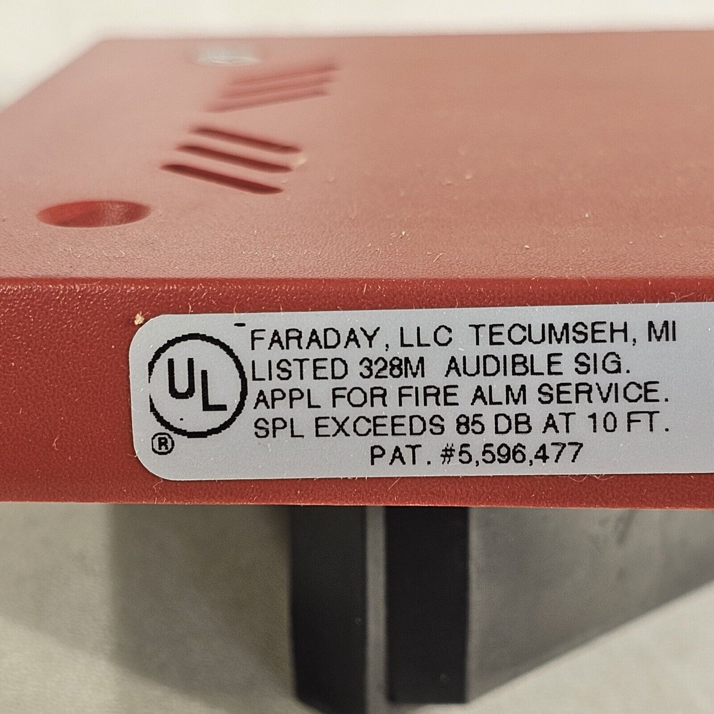 FOS Faraday 6230B-0-14-24-DC Horn 21-30VDC Red Fire Alarm Signal 6230