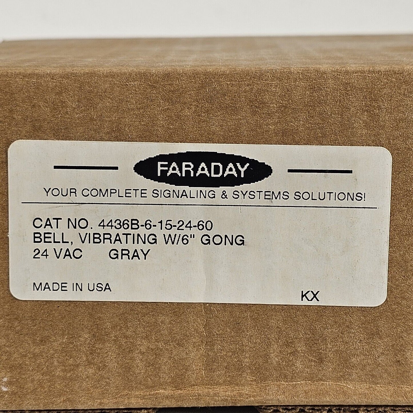 Faraday FOS Vibrating Bell w/ 6" Gong 24 VAC Gray 4436B-6-15-24-60 Vintage Fire