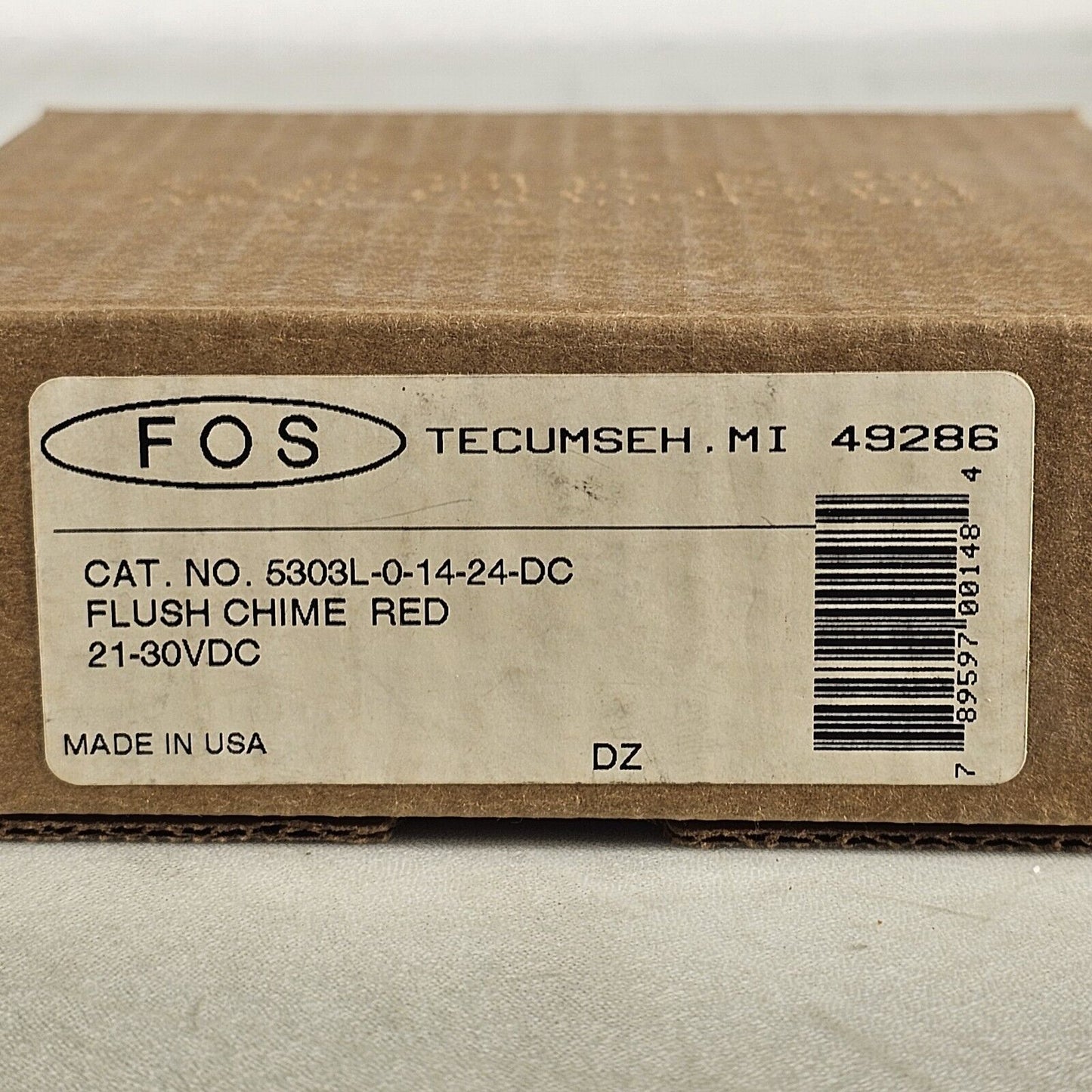 Faraday FOS 5303L-0-14-24-DC Flush Chime Red 21-30VDC Fire Alarm 5303