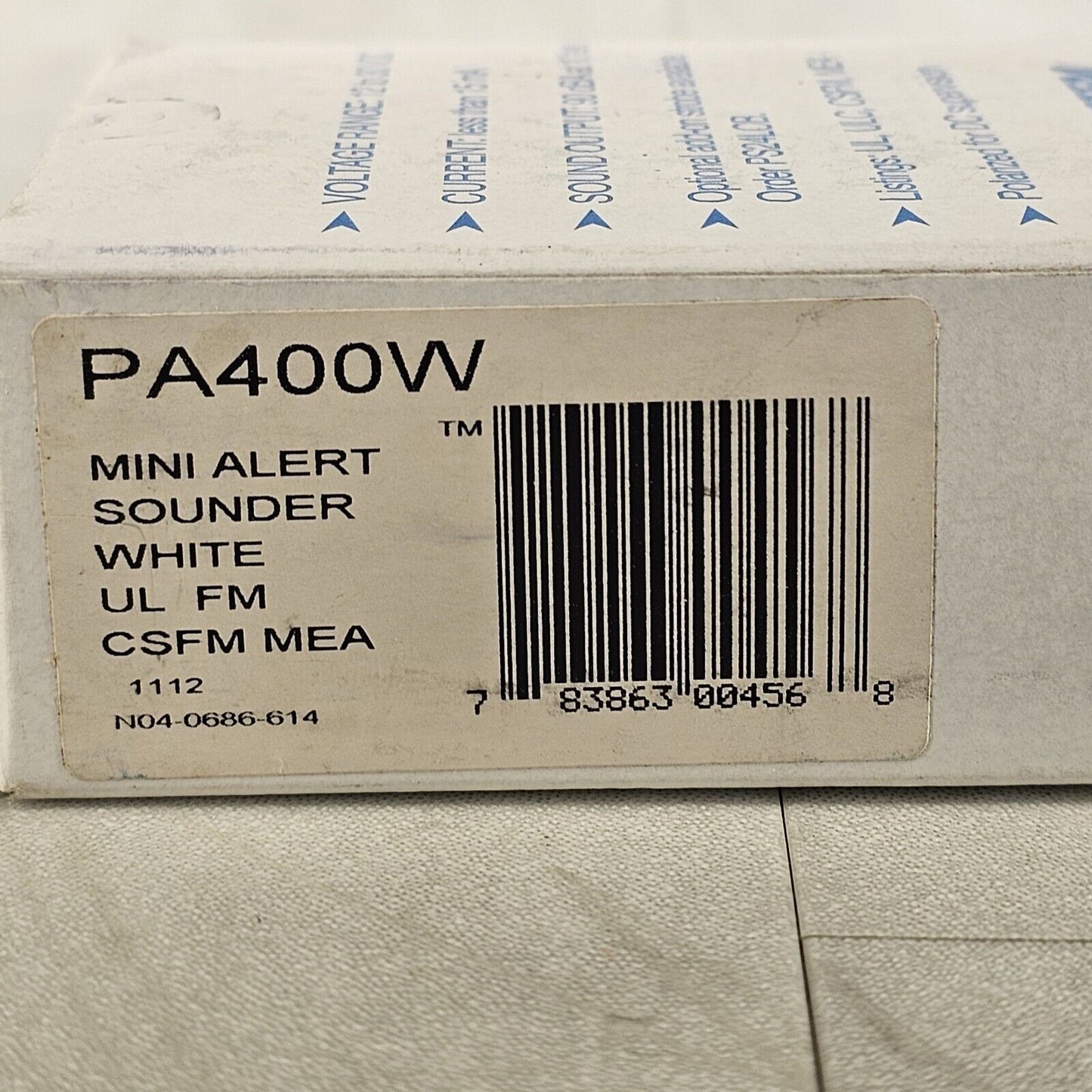 System Sensor PA400W Mini-Alert Sounder White Pa400 Series Alarm 12v To 30v DC