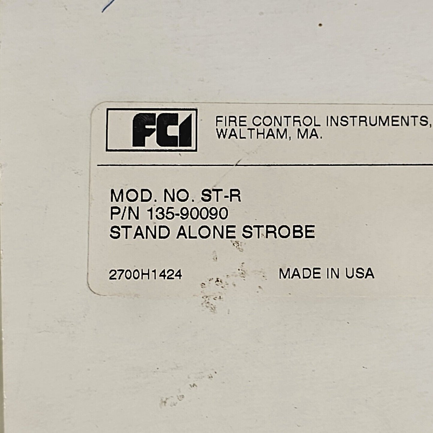 FCI Gamewell ST-R 135-90090 Stand Alone Strobe Fire Alarm Siemens Faraday FOS