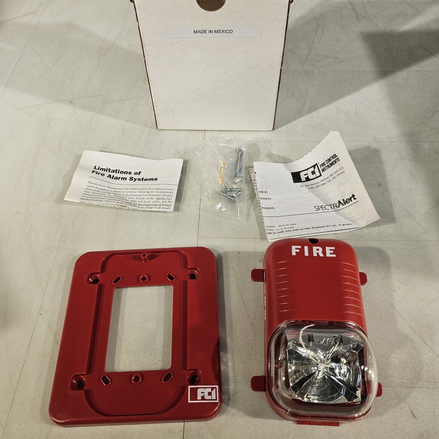FCI Gamewell Spectralert S241575-FC Strobe 15cd 24V Red Wall Fire Honeywell