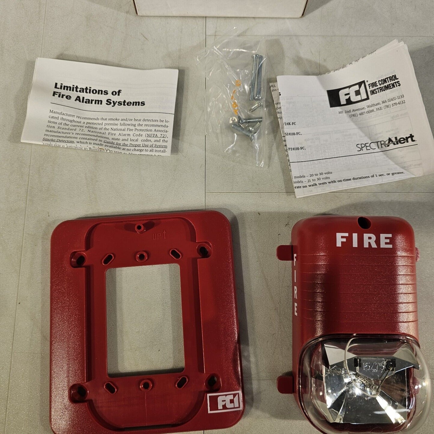 FCI Gamewell Spectralert S241575-FC Strobe 15cd 24V Red Wall Fire Honeywell
