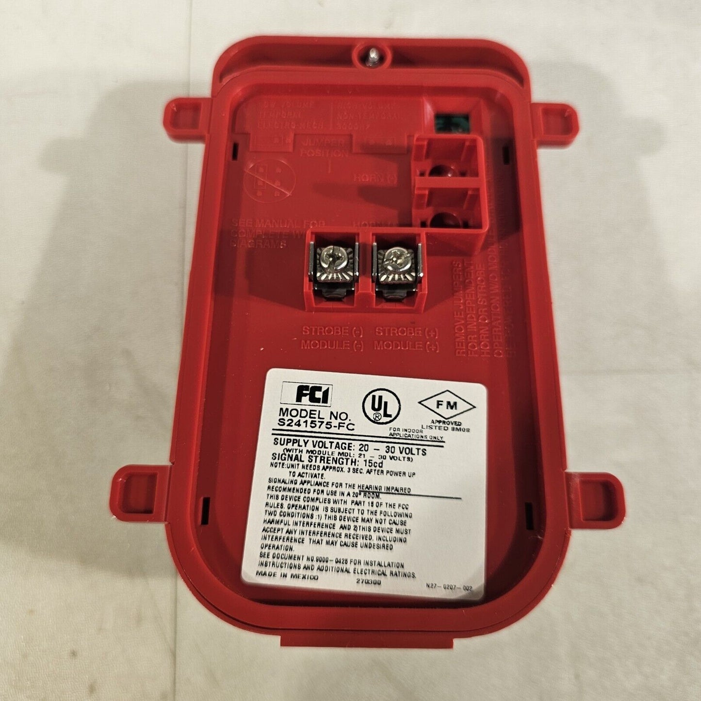 FCI Gamewell Spectralert S241575-FC Strobe 15cd 24V Red Wall Fire Honeywell