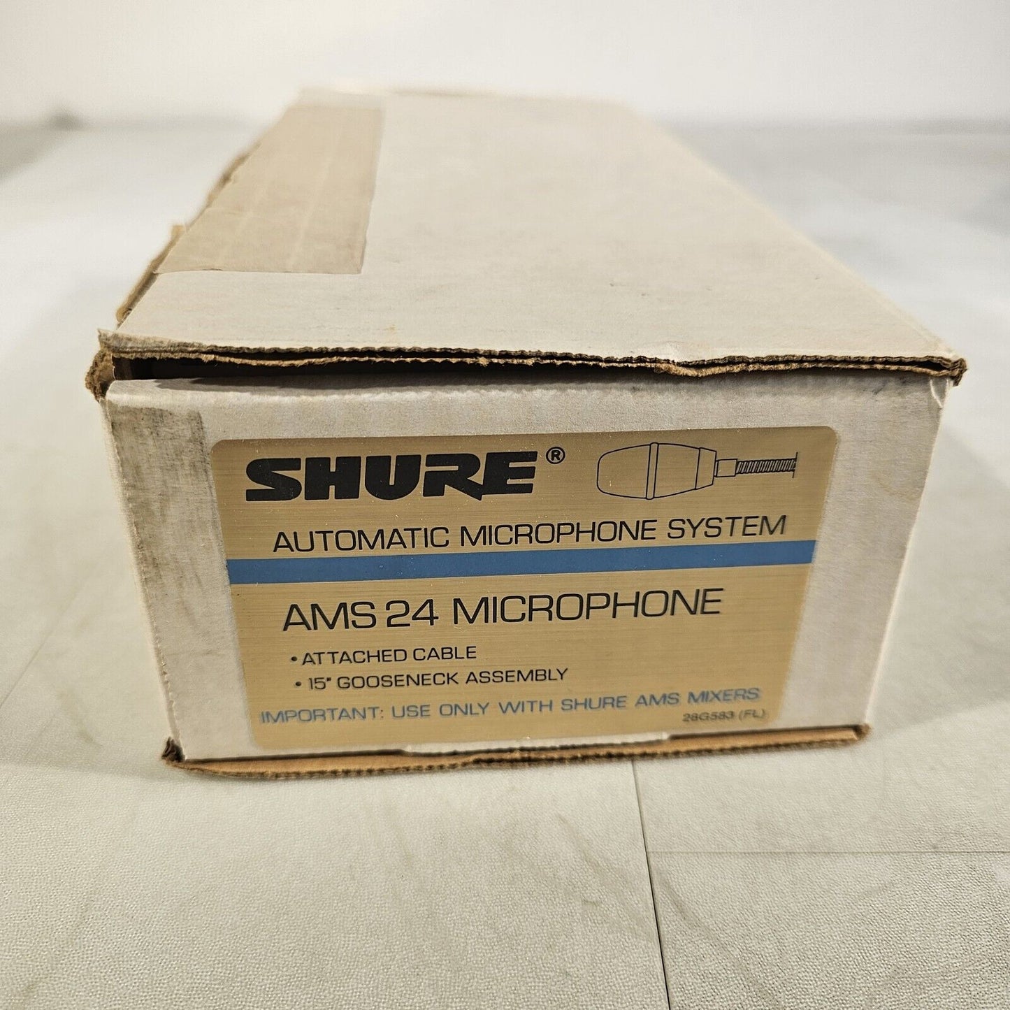 Shure AMS24 Gooseneck Desktop Professional Microphone 15' Cable, No Connector