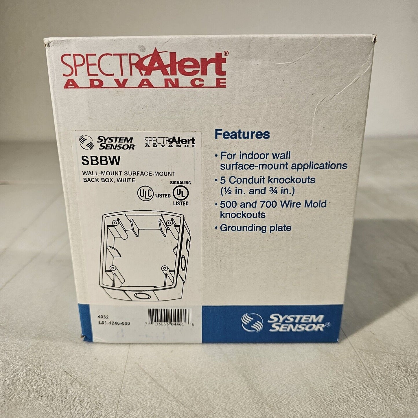 System Sensor SpectrAlert Advance SBBW White Wall Mount Surface Mount Back Box