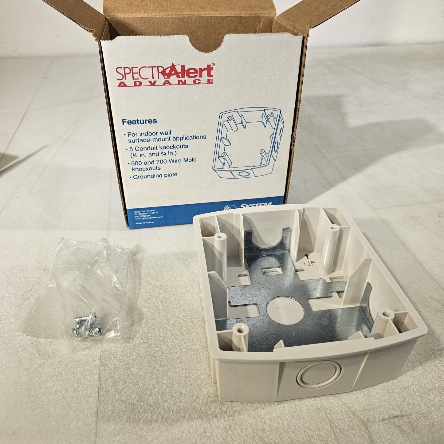 System Sensor SpectrAlert Advance SBBW White Wall Mount Surface Mount Back Box