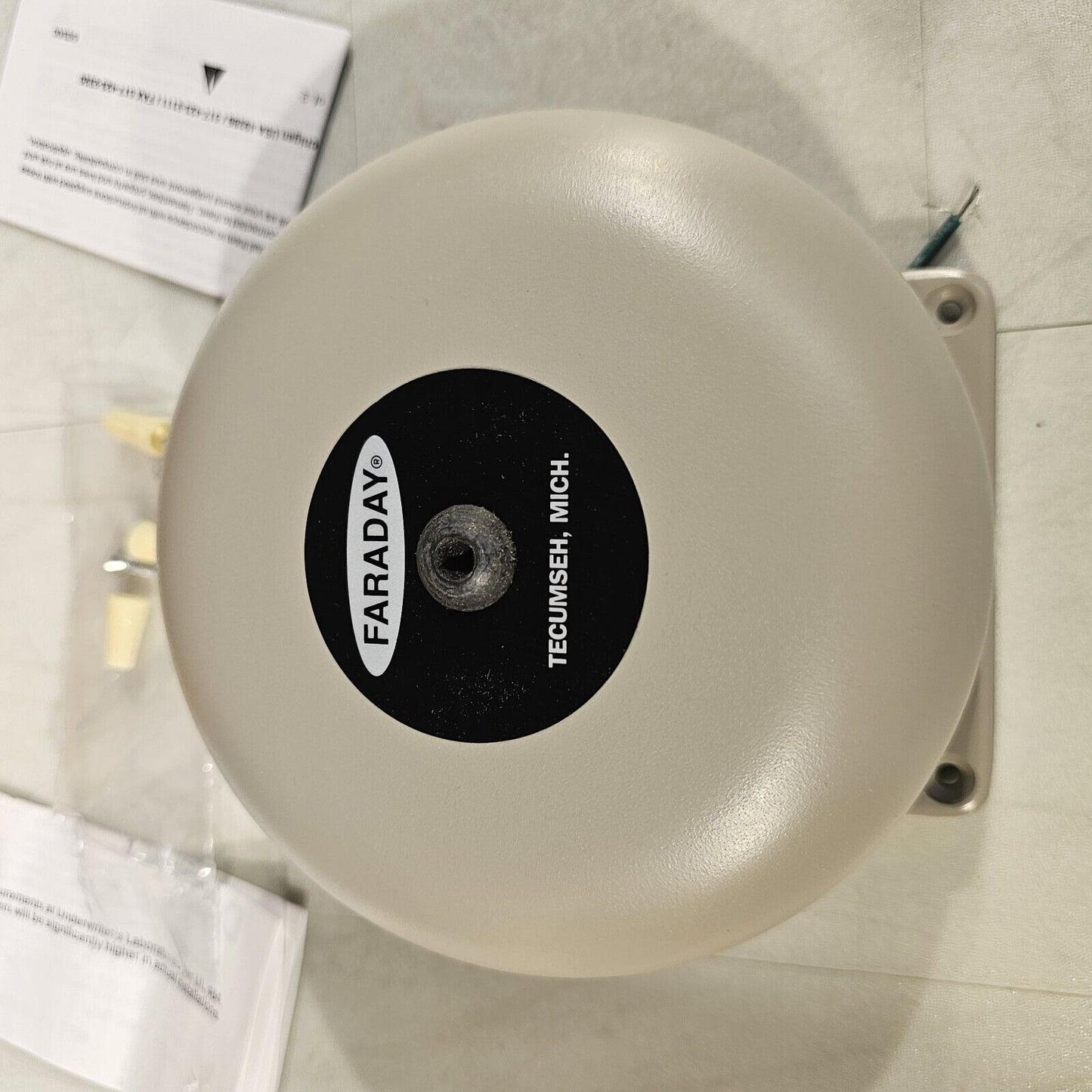 Faraday FOS Vibrating Bell w/ 6" Gong 120VAC Gray 4436B-6-15-120-60 Vintage Fire