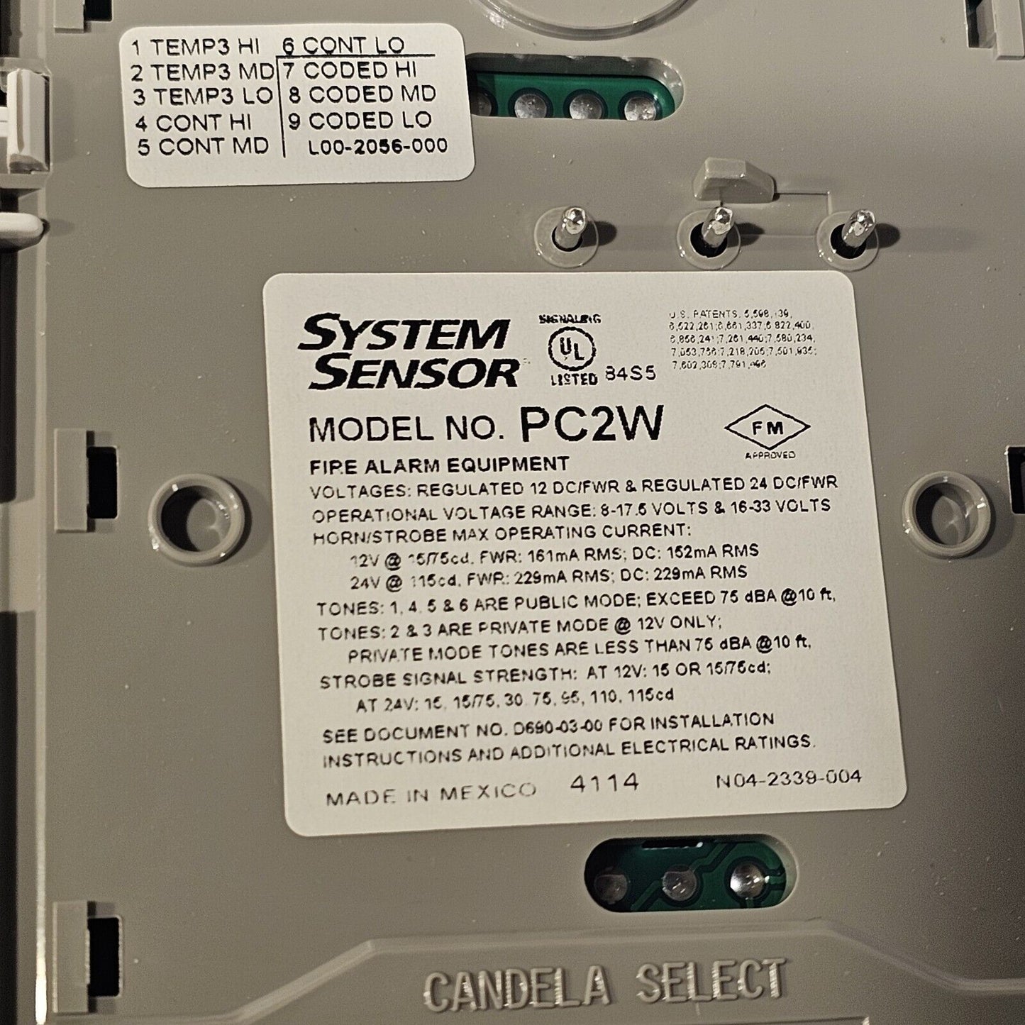 System Sensor PC2W Fire Alarm Horn Strobe Ceiling 2W STD CD White Honeywell