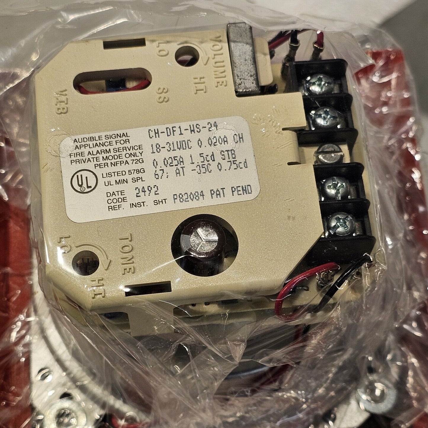 Wheelock CH-DF1-WS-24 Strobe Chime 1.5CD 103237 18-31VDC Fire Alarm Alerting