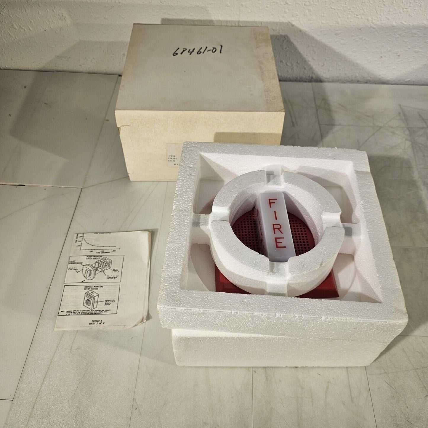 Wheelock CH-DF1-WS-24-VF-R Strobe Chime 786697-03237 24VDC Fire Alarm 1980s