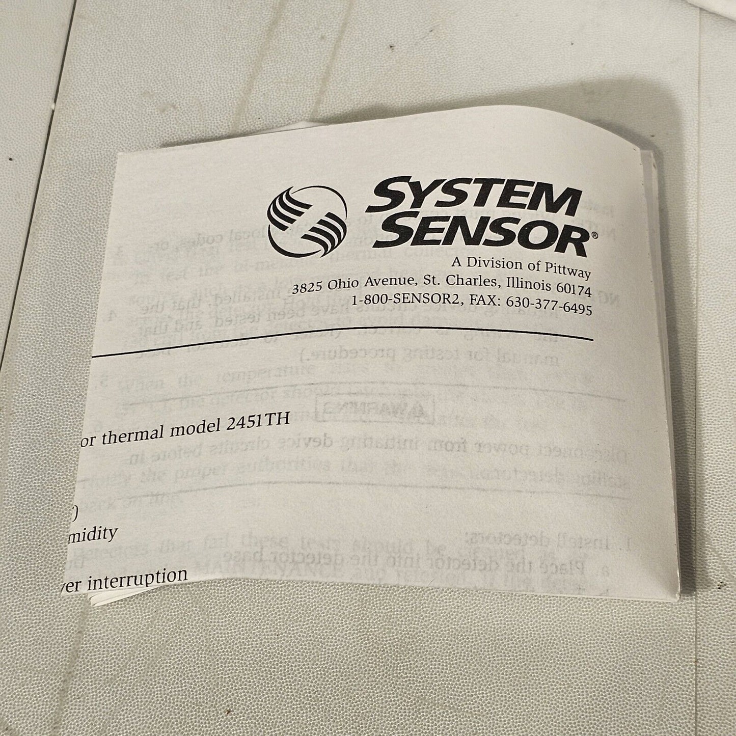 System Sensor 2451 Plug In Photoelectric 400-Series Smoke Detector Head