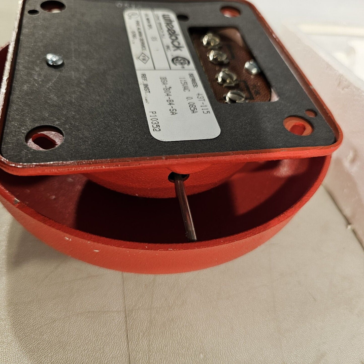 WHEELOCK 43T-G6-115 Fire Alarm Bell Outdoor 115 VAC 6" Red Gong Vintage 1988