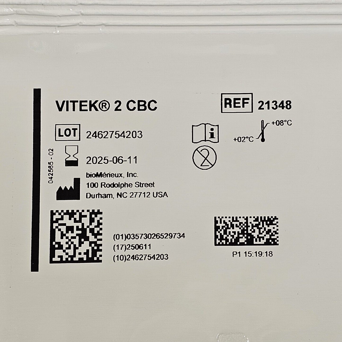 BioMerieux Vitek 2 CBC Test Kit Reagent Card 21348 - 1 Card