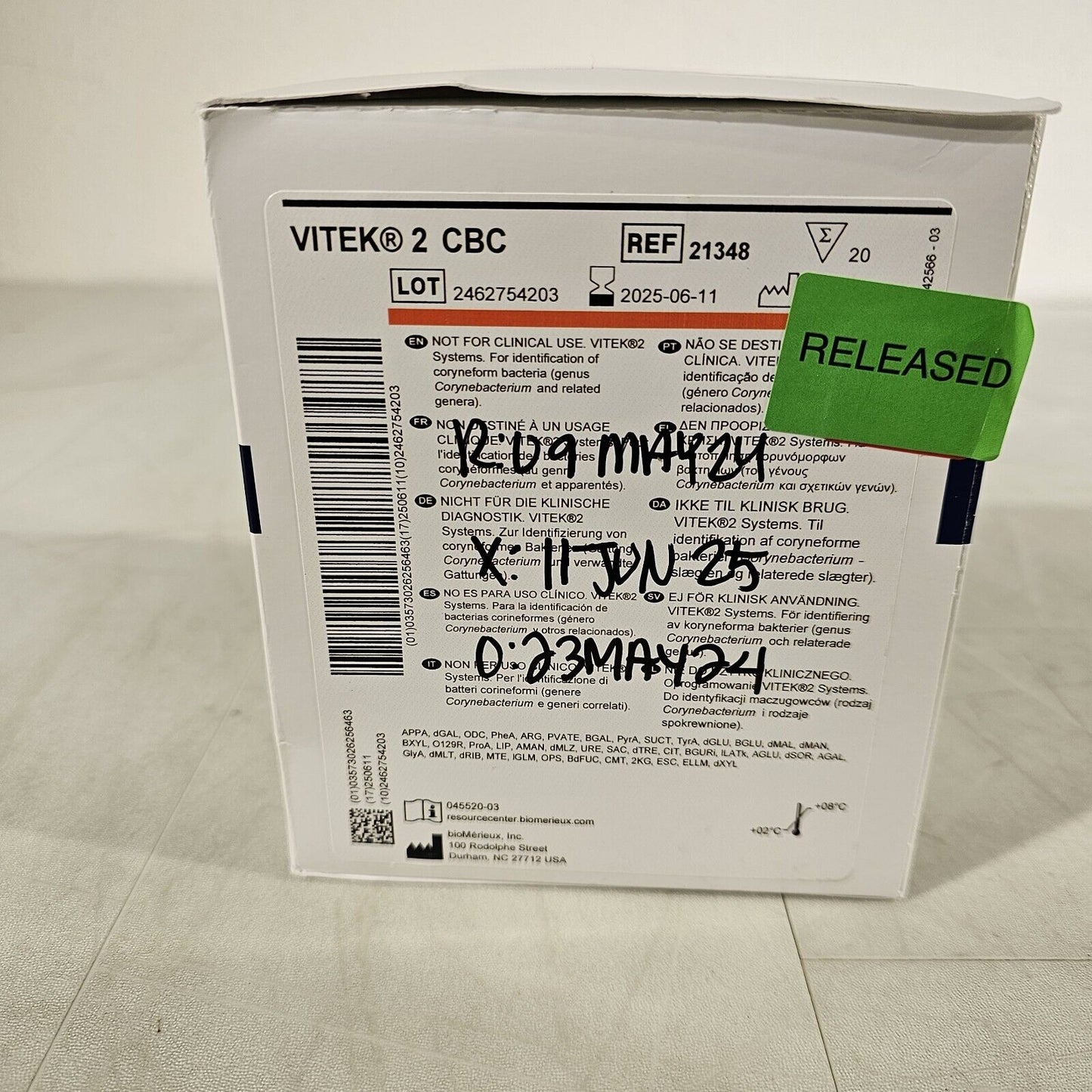 BioMerieux Vitek 2 CBC Test Kit Reagent Card 21348 - 1 Card