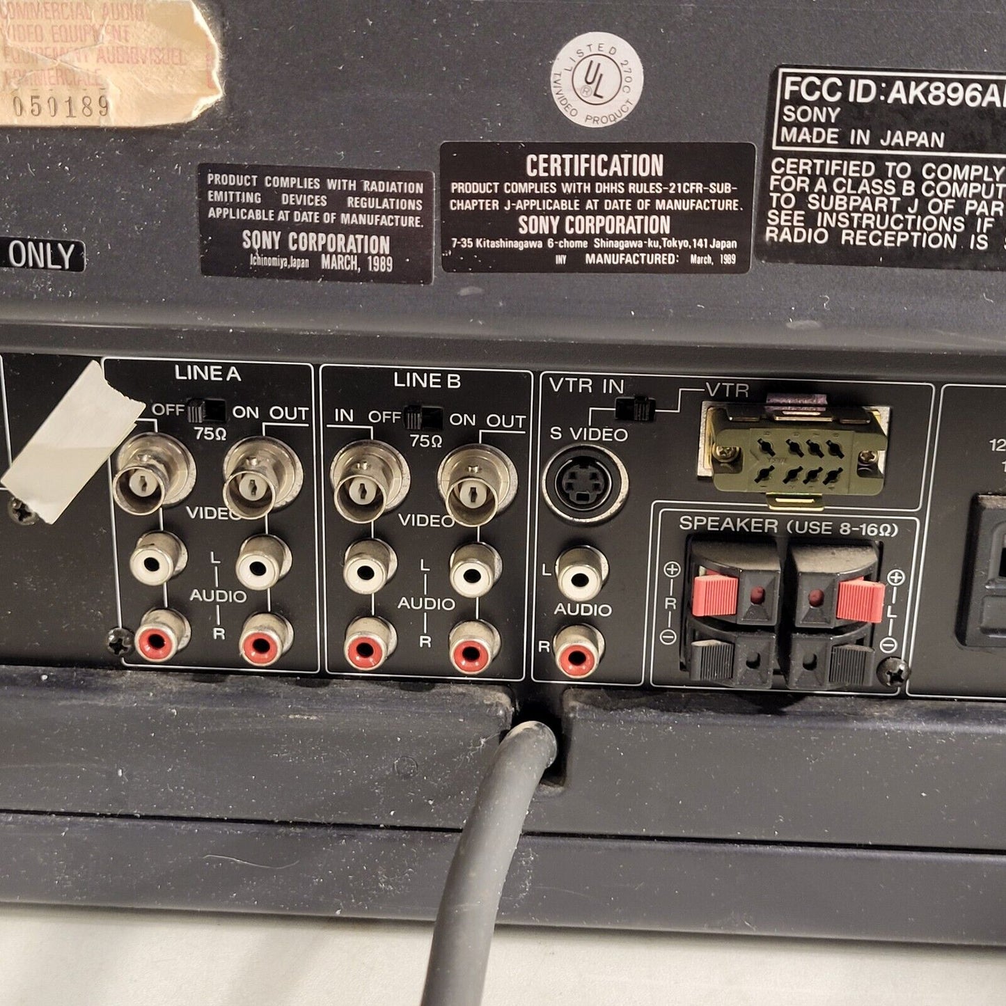 Vintage 1989 Sony PVM-2030 20� Trinitron RGB CRT TV Television Monitor Working