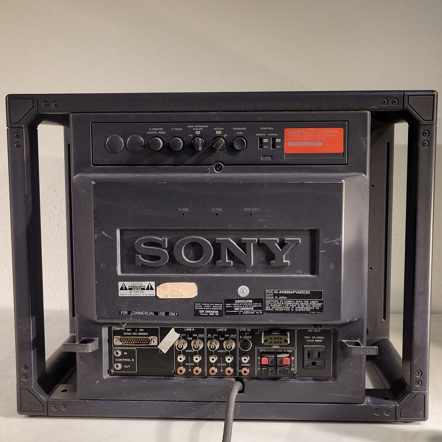 Vintage 1989 Sony PVM-2030 20� Trinitron RGB CRT TV Television Monitor Working