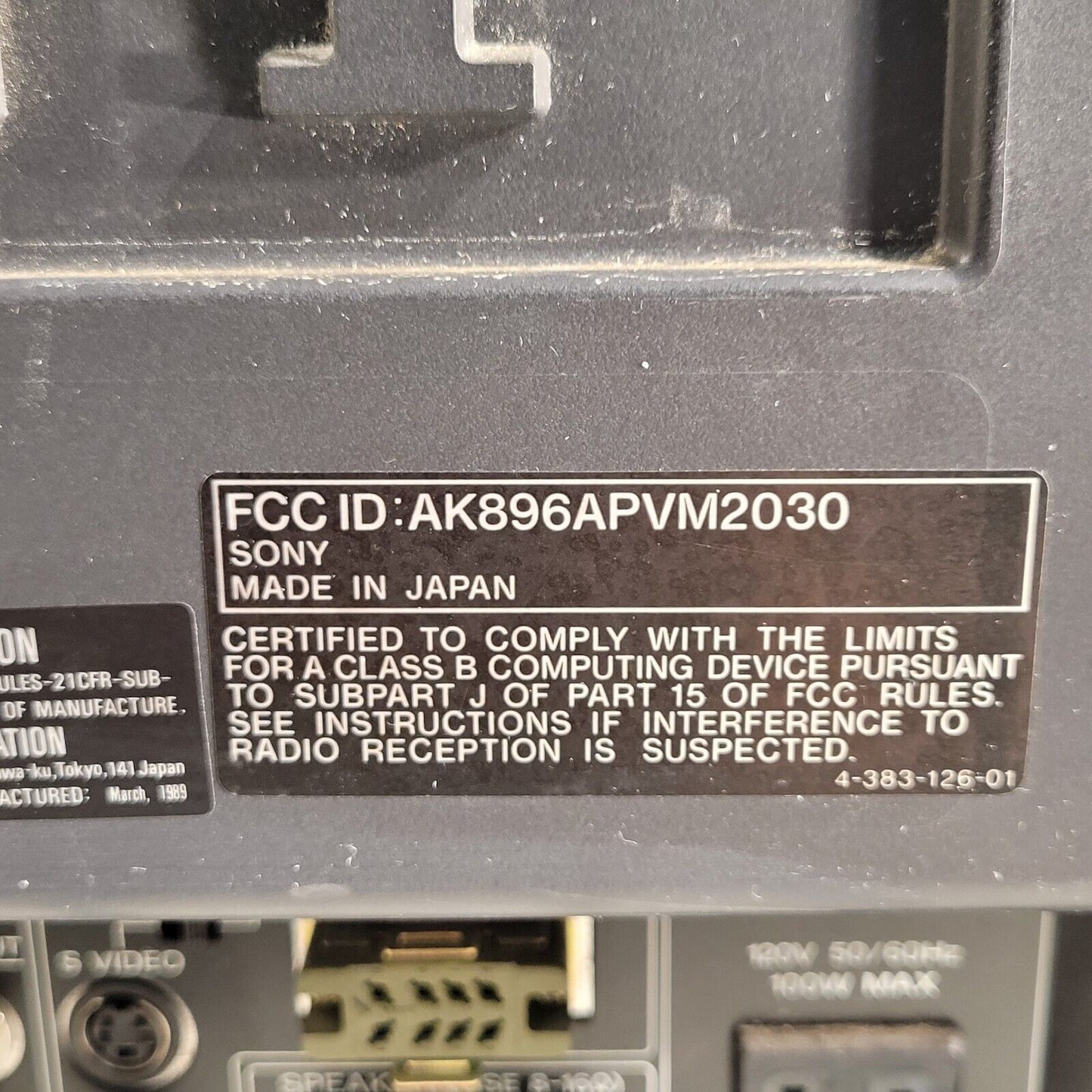 Vintage 1989 Sony PVM-2030 20� Trinitron RGB CRT TV Television Monitor Working