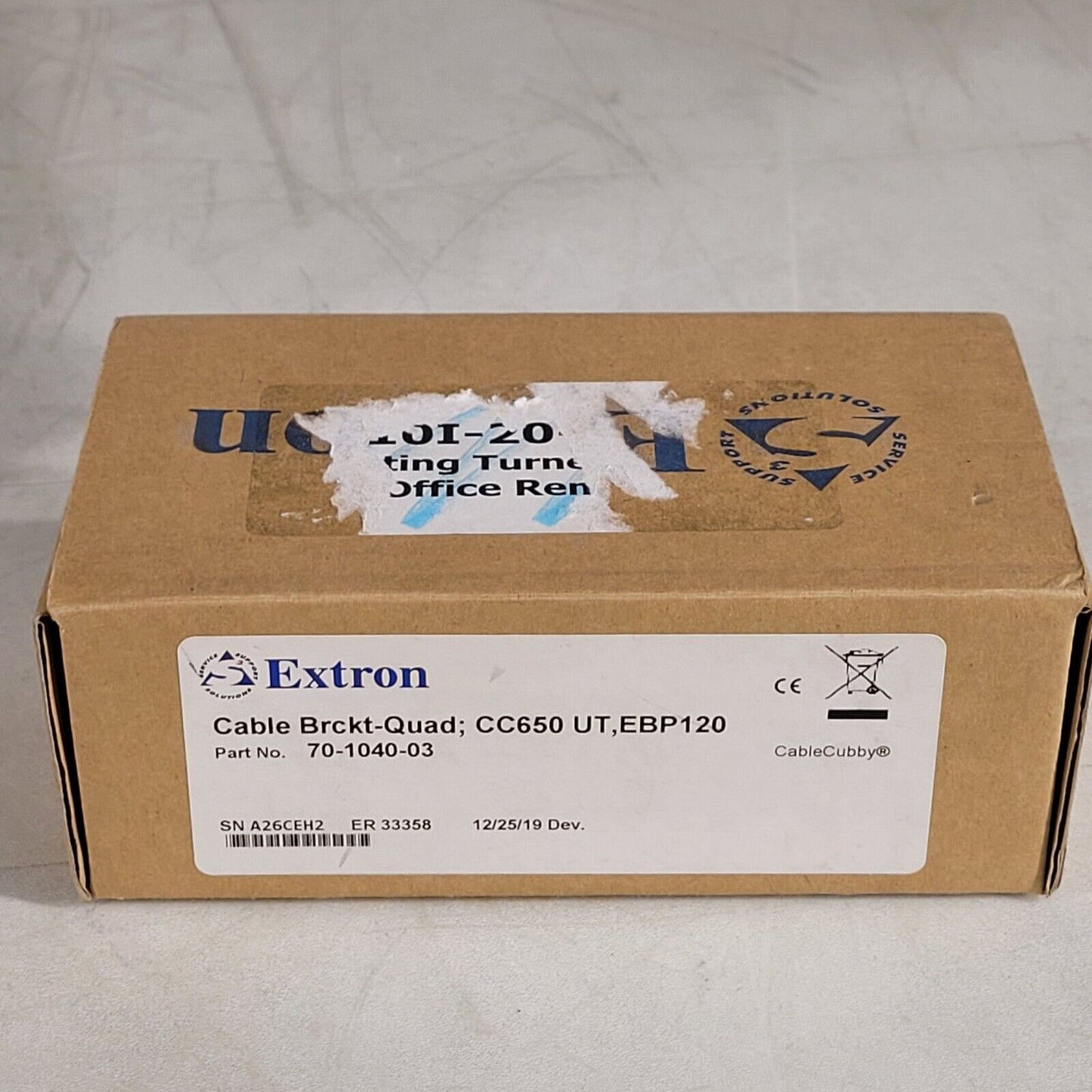 Extron 70-1040-03 Cable Cubby Cable Bracket Kit Quad - 4 Cable bracket