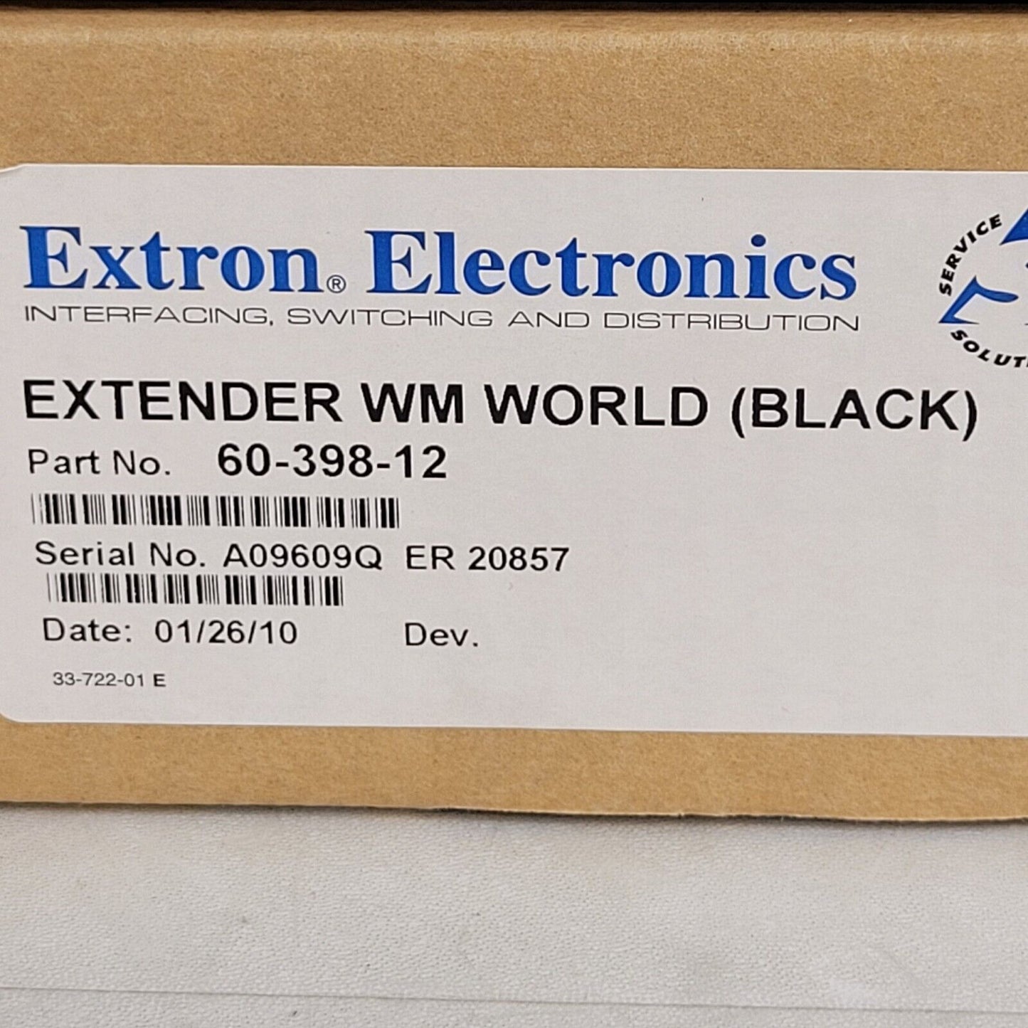 Extron 60-398-12 Electronics Extender WM World Communication Extender Black