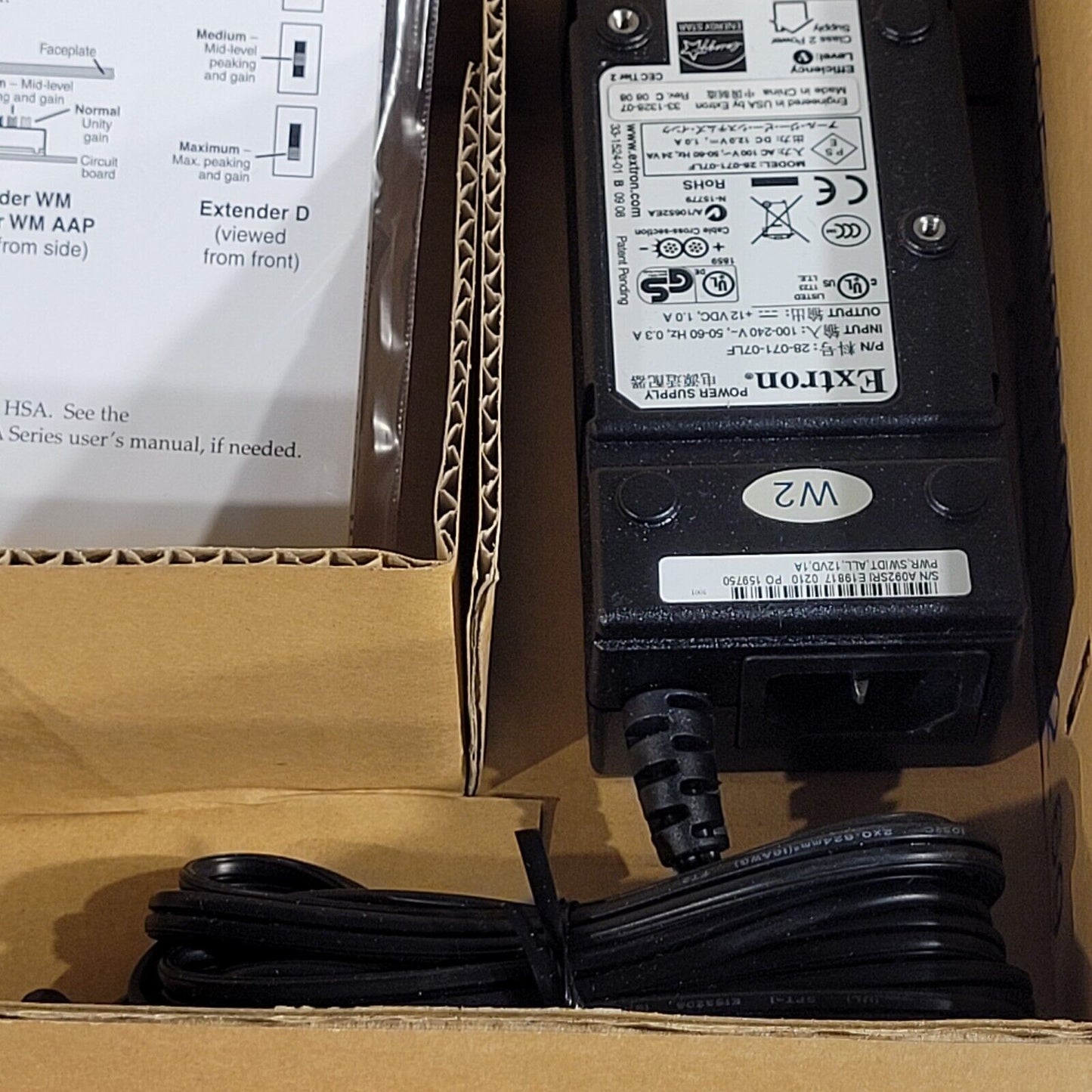 Extron 60-398-12 Electronics Extender WM World Communication Extender Black