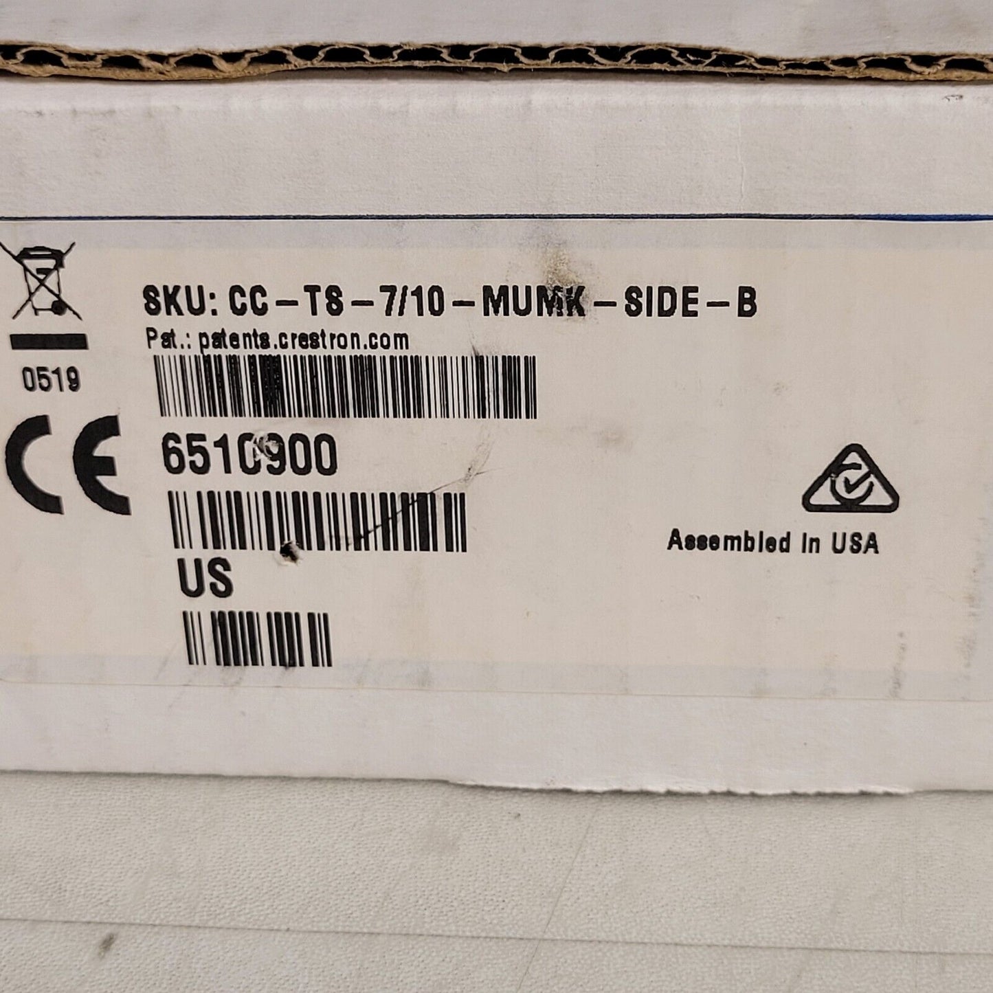 Crestron CC-TS-7/10-MUMK-SIDE-B Mullion Mount Kit- Black