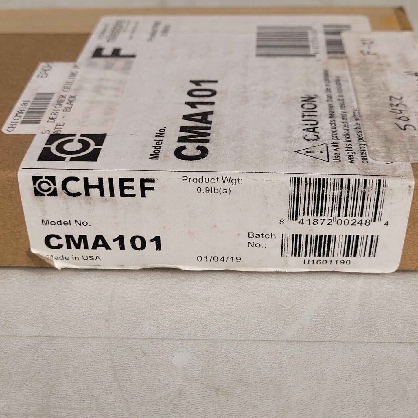 Chief CMA101 5" Designer Ceiling Plate with 1-1/2" NPT Opening - Black