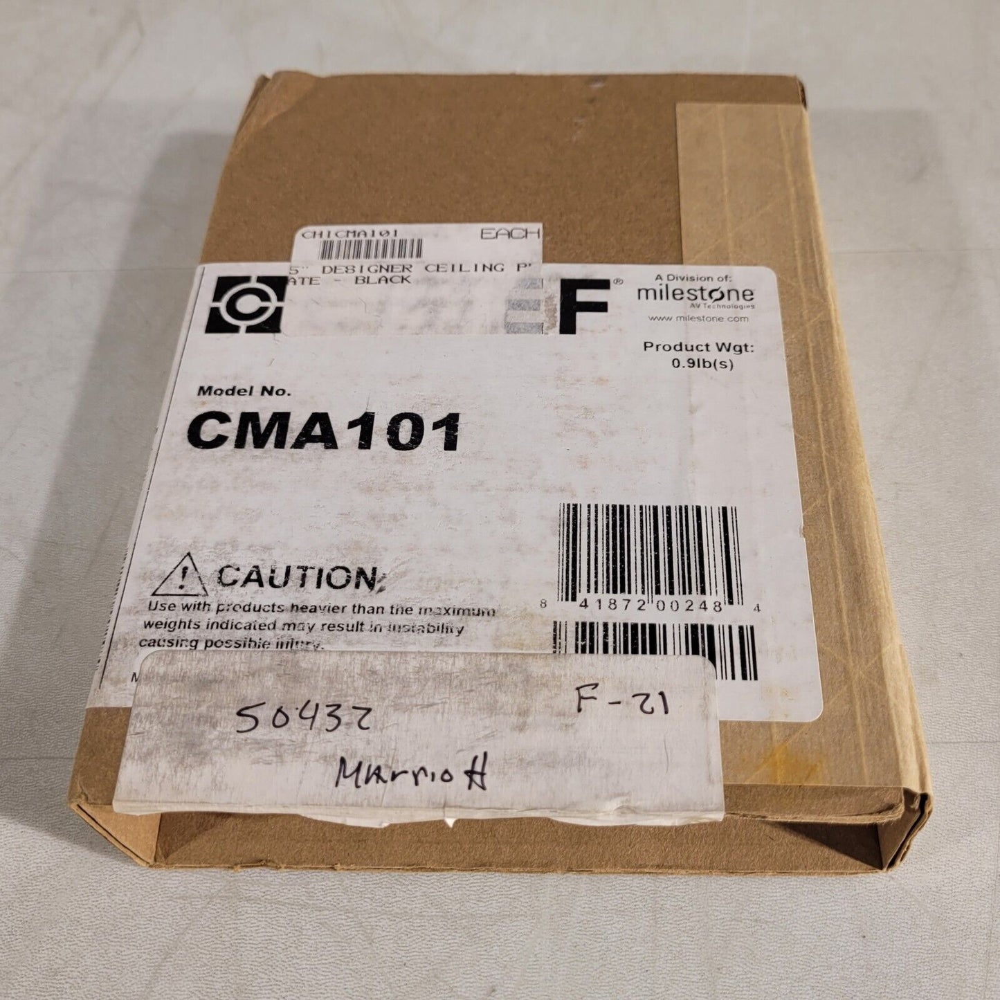 Chief CMA101 5" Designer Ceiling Plate with 1-1/2" NPT Opening - Black