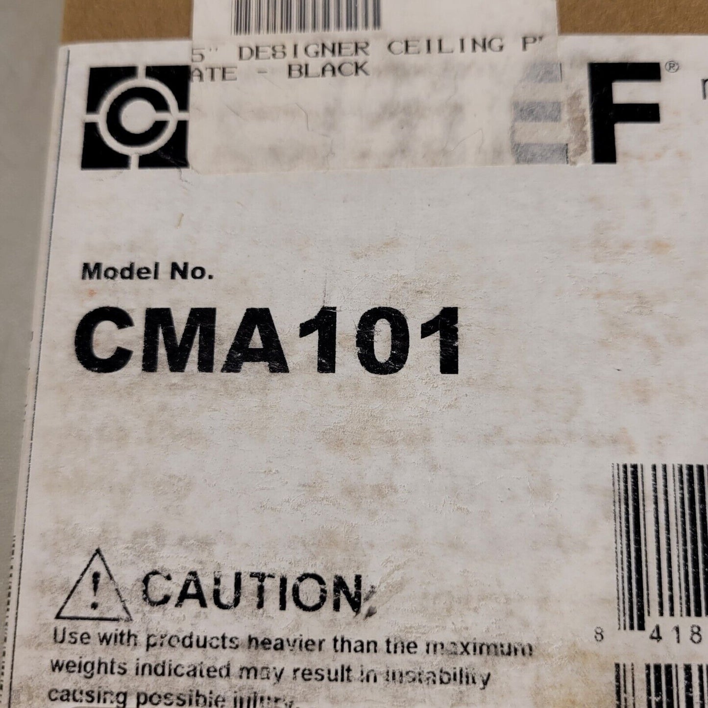 Chief CMA101 5" Designer Ceiling Plate with 1-1/2" NPT Opening - Black