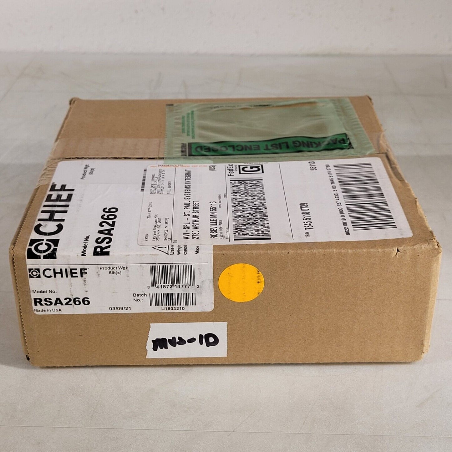 Chief RDA266 Mini Custom RPA Projector Mount with SSB266 Interface Bracket