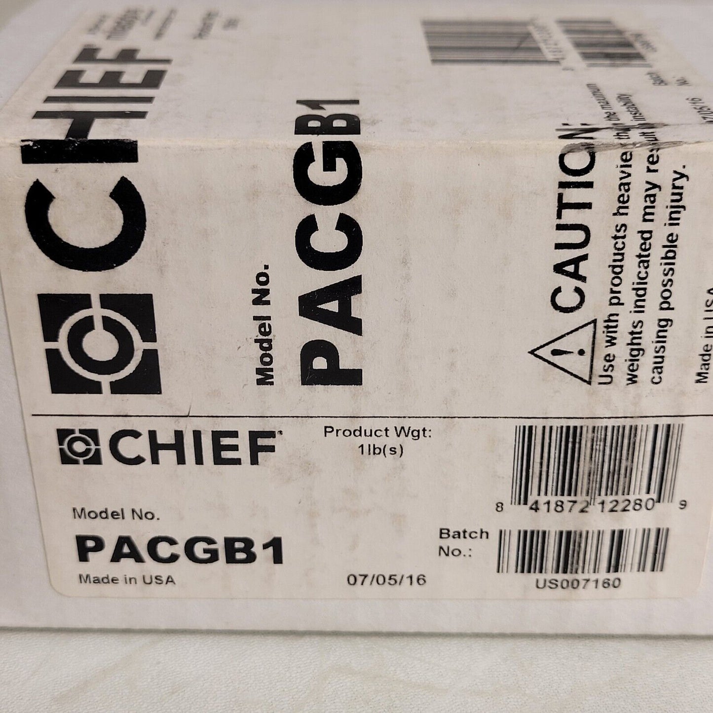 Chief PACGB1 Metal Single Gang Electrical Box