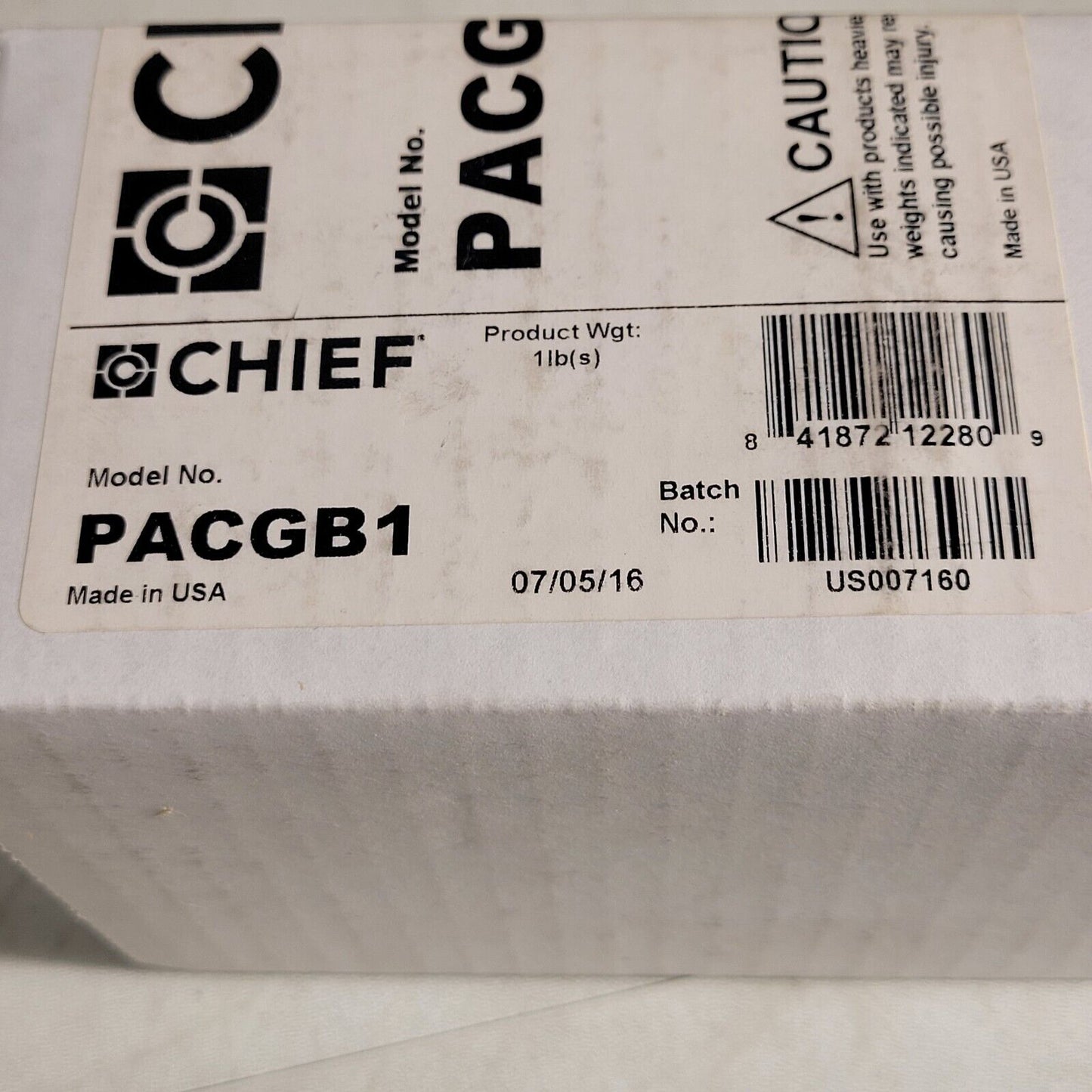 Chief PACGB1 Metal Single Gang Electrical Box