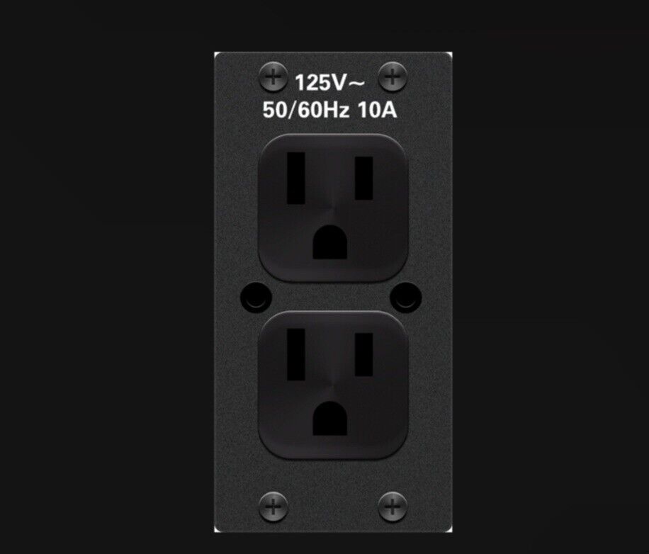 Crestron FTA-PWR-102 FlipTop AC Power Outlet Module Dual NEMA5 Type B 6506848