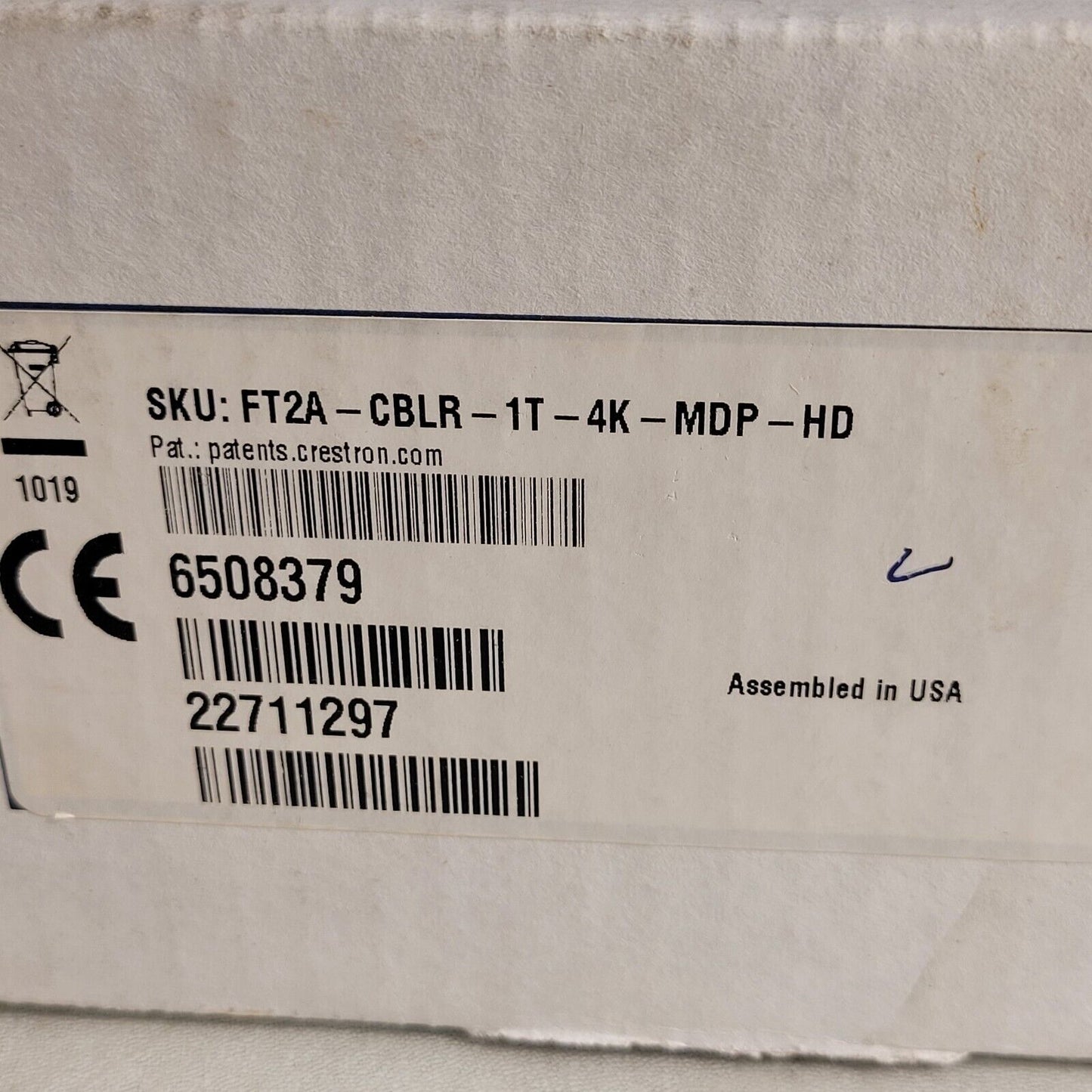 Crestron FT2A-CBLR-1T-4K-MDP-HD One-Touch Cable Retractor 6508379