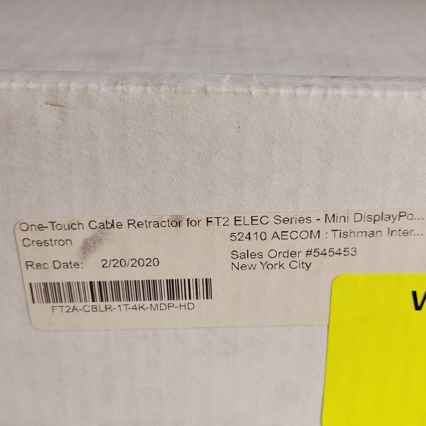 Crestron FT2A-CBLR-1T-4K-MDP-HD One-Touch Cable Retractor 6508379