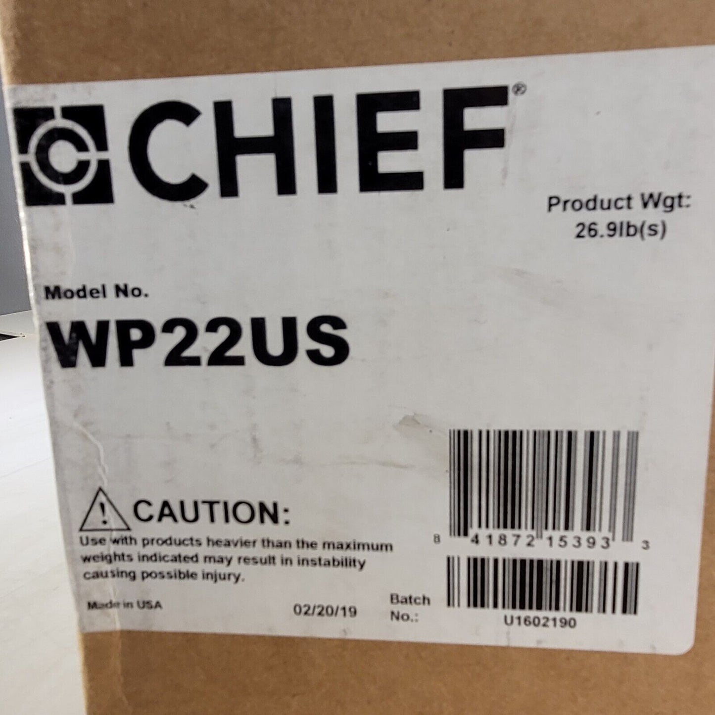 Chief WP22US Ultra Short Throw & Universal Projector Mount Kit 40"