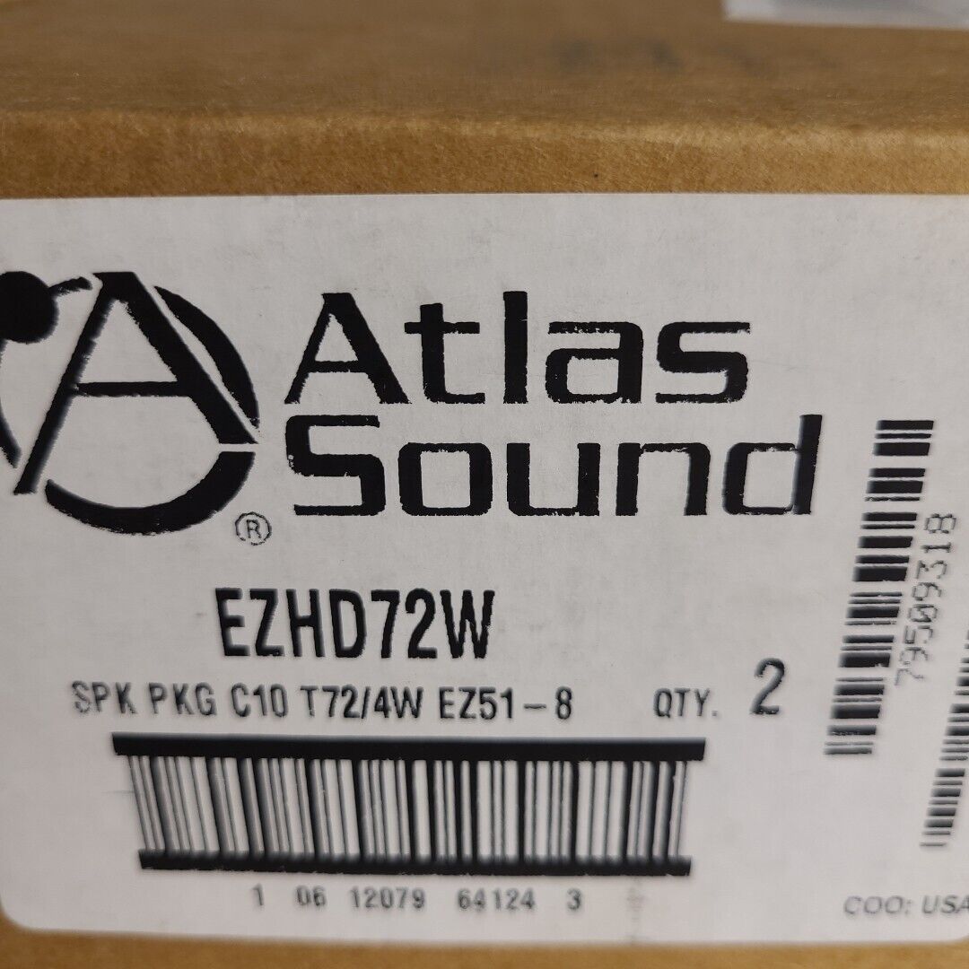 Atlas Sound EZHD72W 8" Pre-Assembled ceiling Speaker Baffle