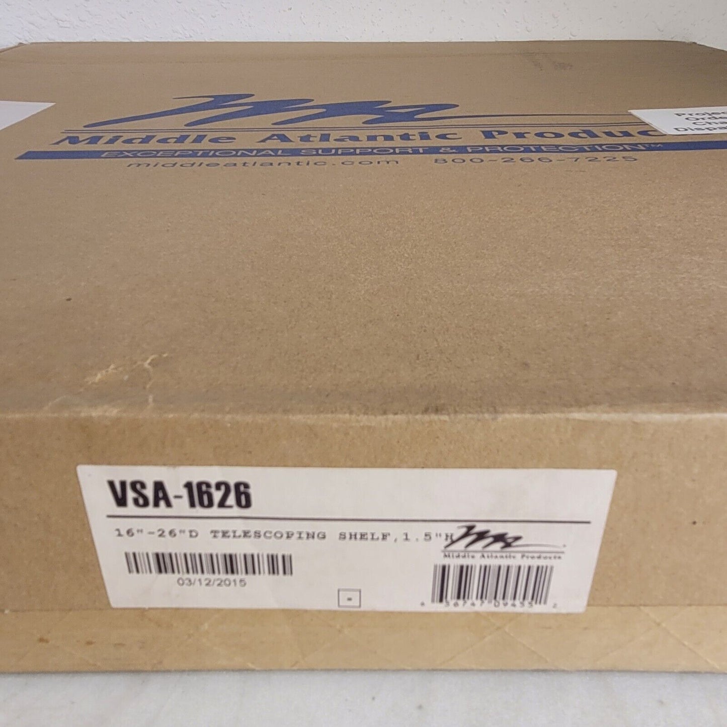 Middle Atlantic VSA-1626 Heavet Duty Adjustable Rackshelf 16 to 26" Telescoping