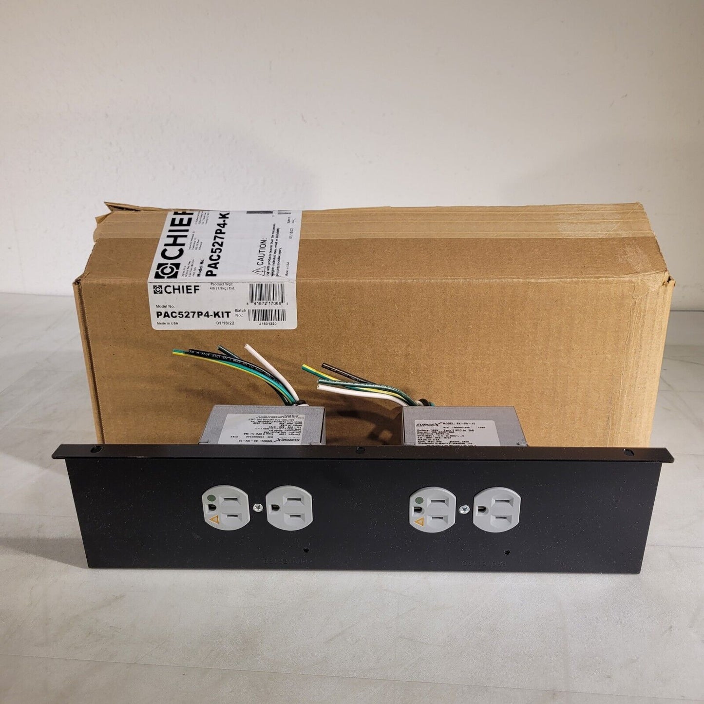 Chief PAC527P4-KIT 4 Plug In-Wall Retro Power Kit
