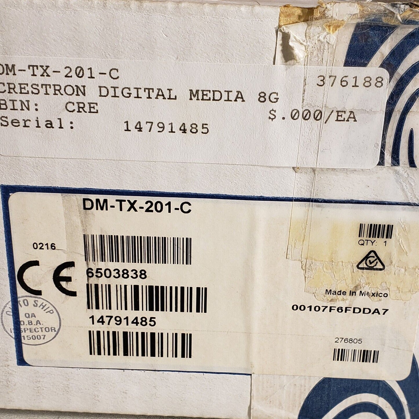 Crestron DM-TX-201-C DigitalMedia 8G+� Transmitter 201