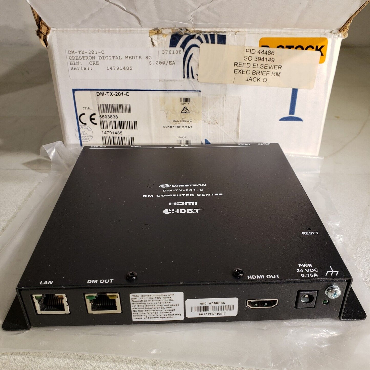 Crestron DM-TX-201-C DigitalMedia 8G+� Transmitter 201