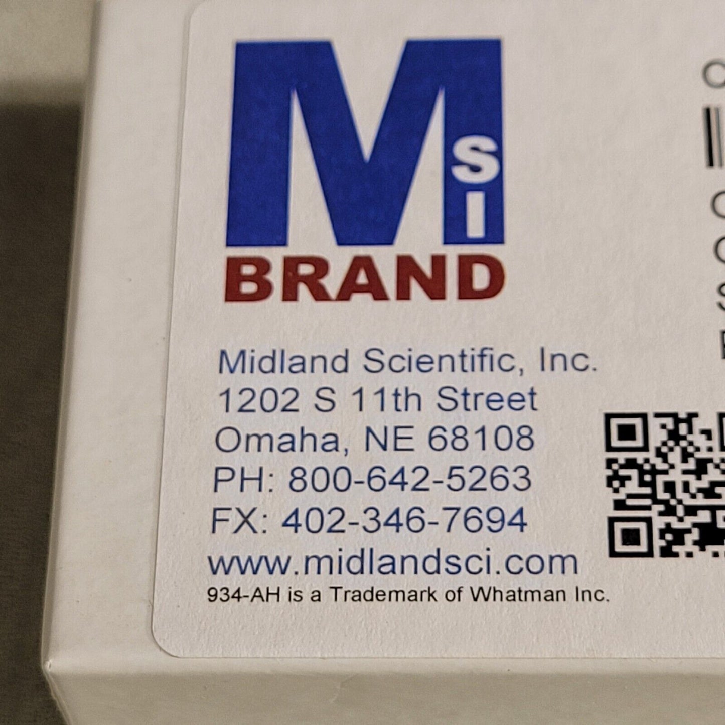 Midland Scientific AH4700 Glss Microfiber Filter Media Grade 934-AH 100 Pack