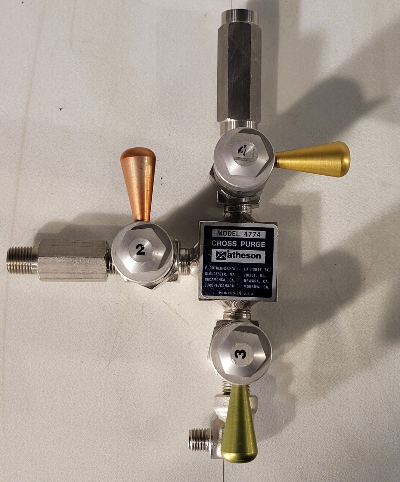 Matheson 4774 Cross Purge Assembly With Vent, Isolation, And Purge Gas Valves