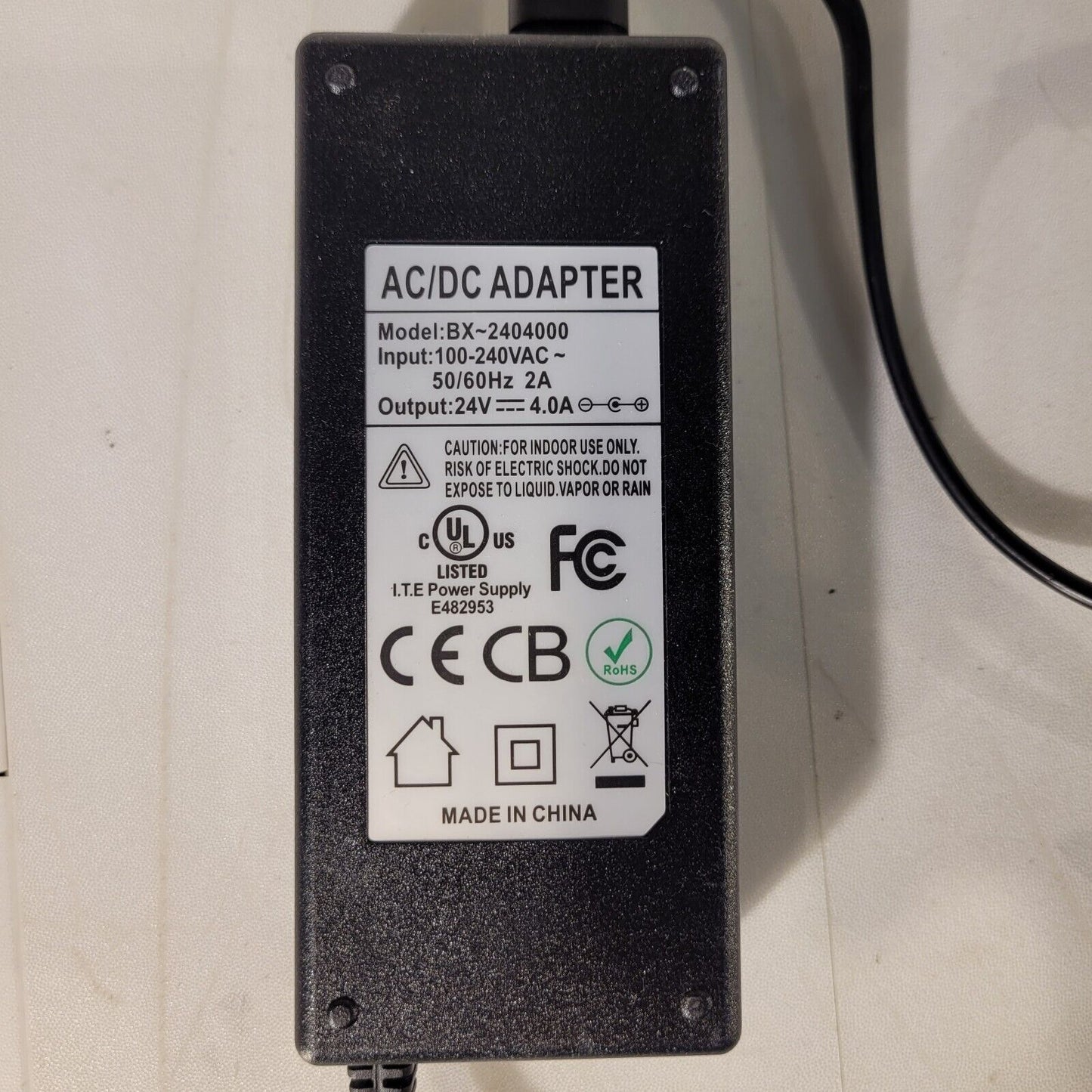 I.T.E Power Supply BX-2404000 AC/DC Adapter 5.5 mm Input 100-240VAC OEM Original