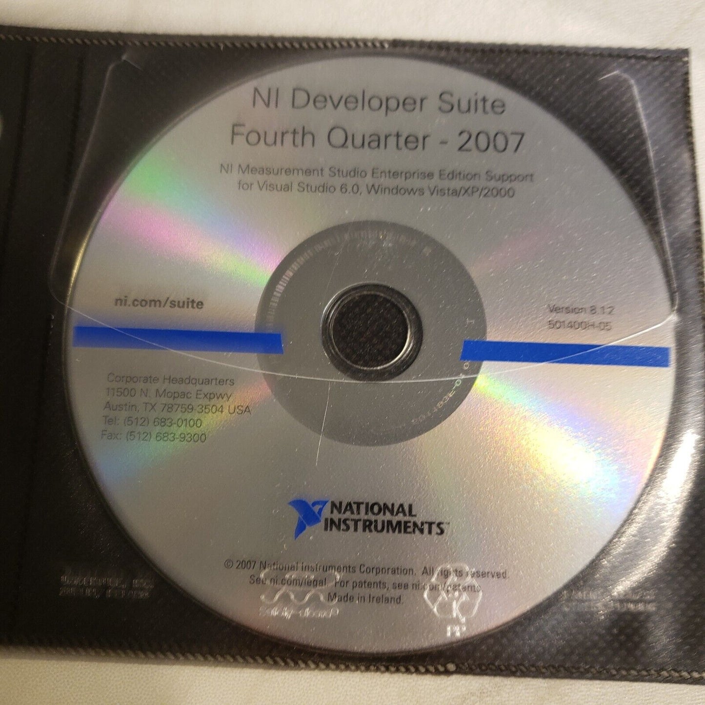 NI 501490H-05 Developer Suite Fourth Quarter 2007 Measurement Studio Enterprise