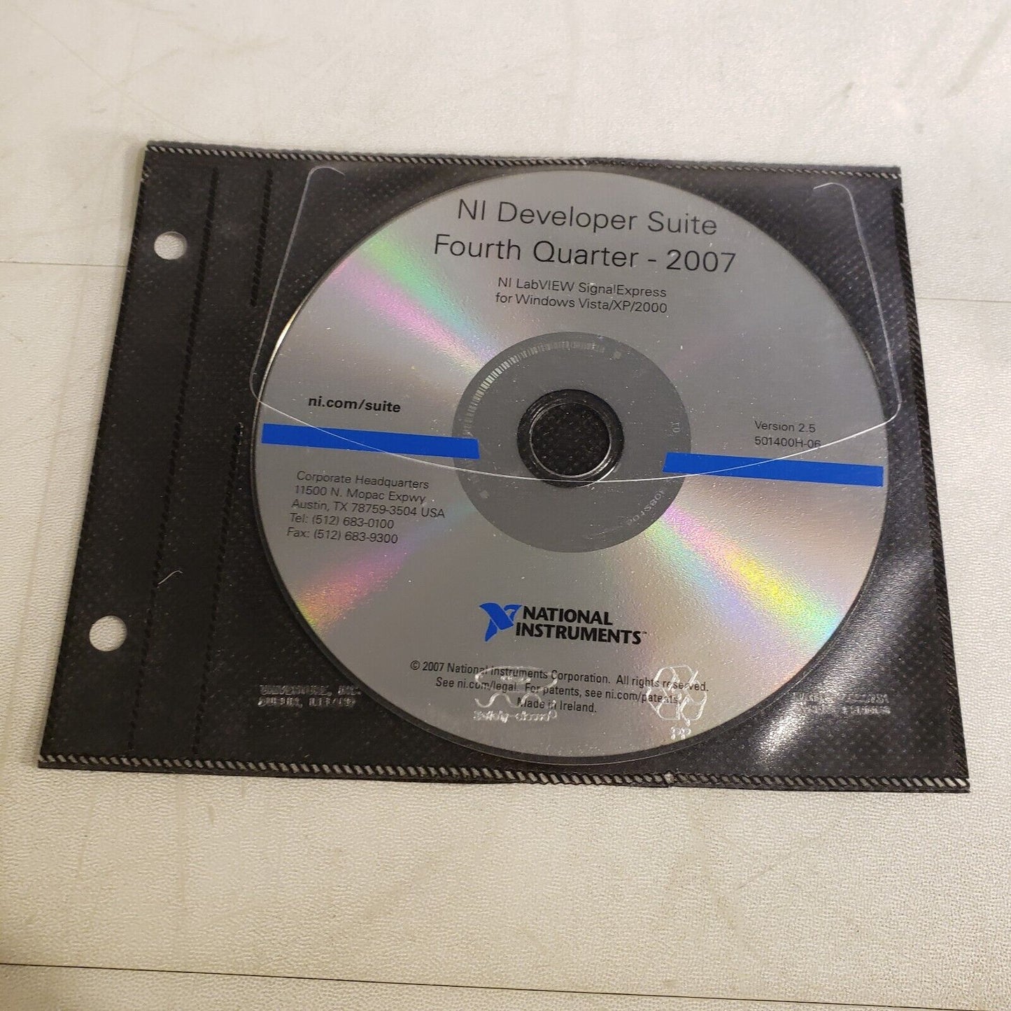 NI 501400H-06 Developer Suite Fourth Quarter 2007 LabVIEW SignalExpress 2.5 DVD
